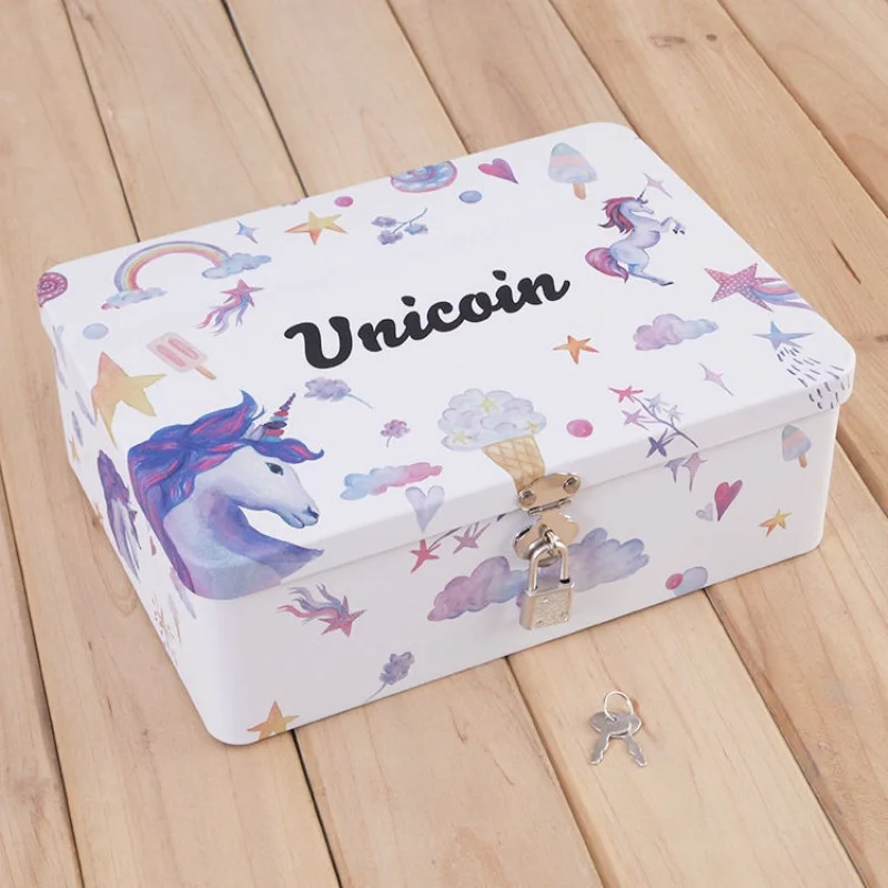 Practical password lock desktop iron case