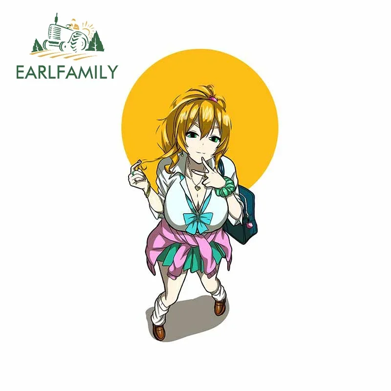 EARLFAMILY 13cm x 7cm Japanese Anime Car Stickers and Decals for First GAI Sexy Girl Bumper funny Laptop Vinyl PVC Car Wrap