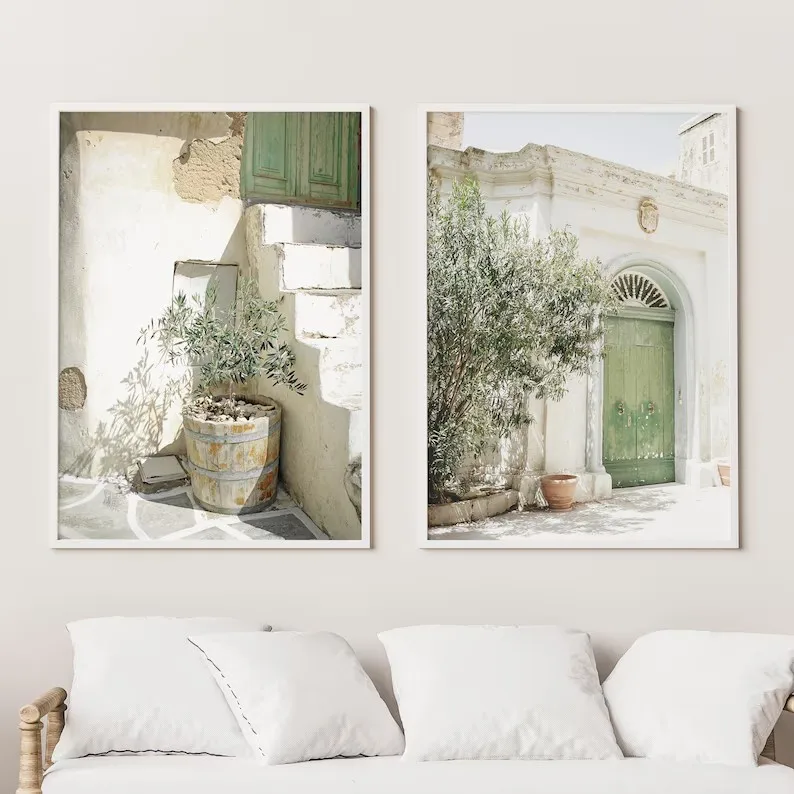 Italy Travel Architecture Seascape Olive Tree Botanical Green Indian Gallery Poster Canvas Painting Wall Art Pictures Home Decor