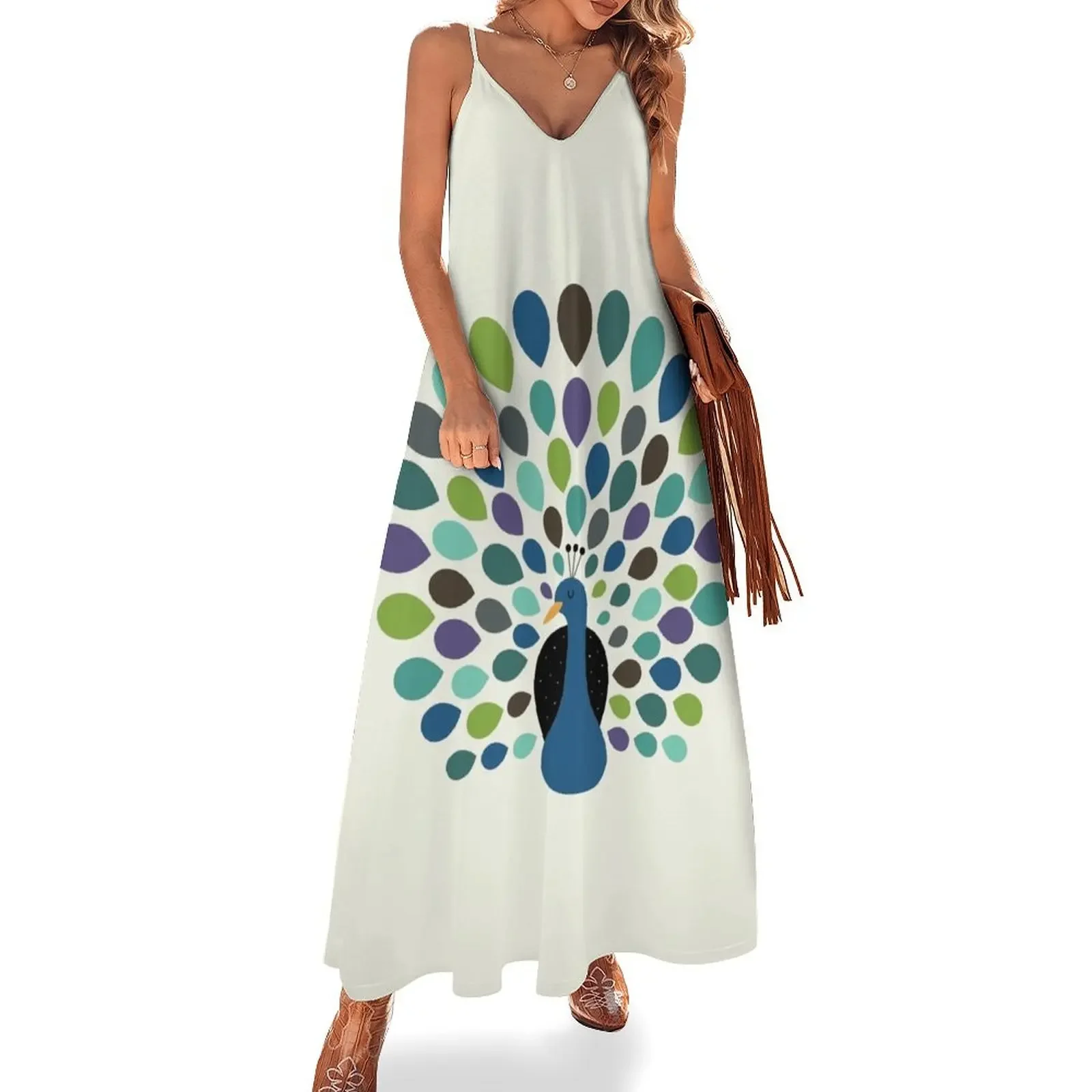 

Peacock Time Sleeveless Dress party dresses woman dress