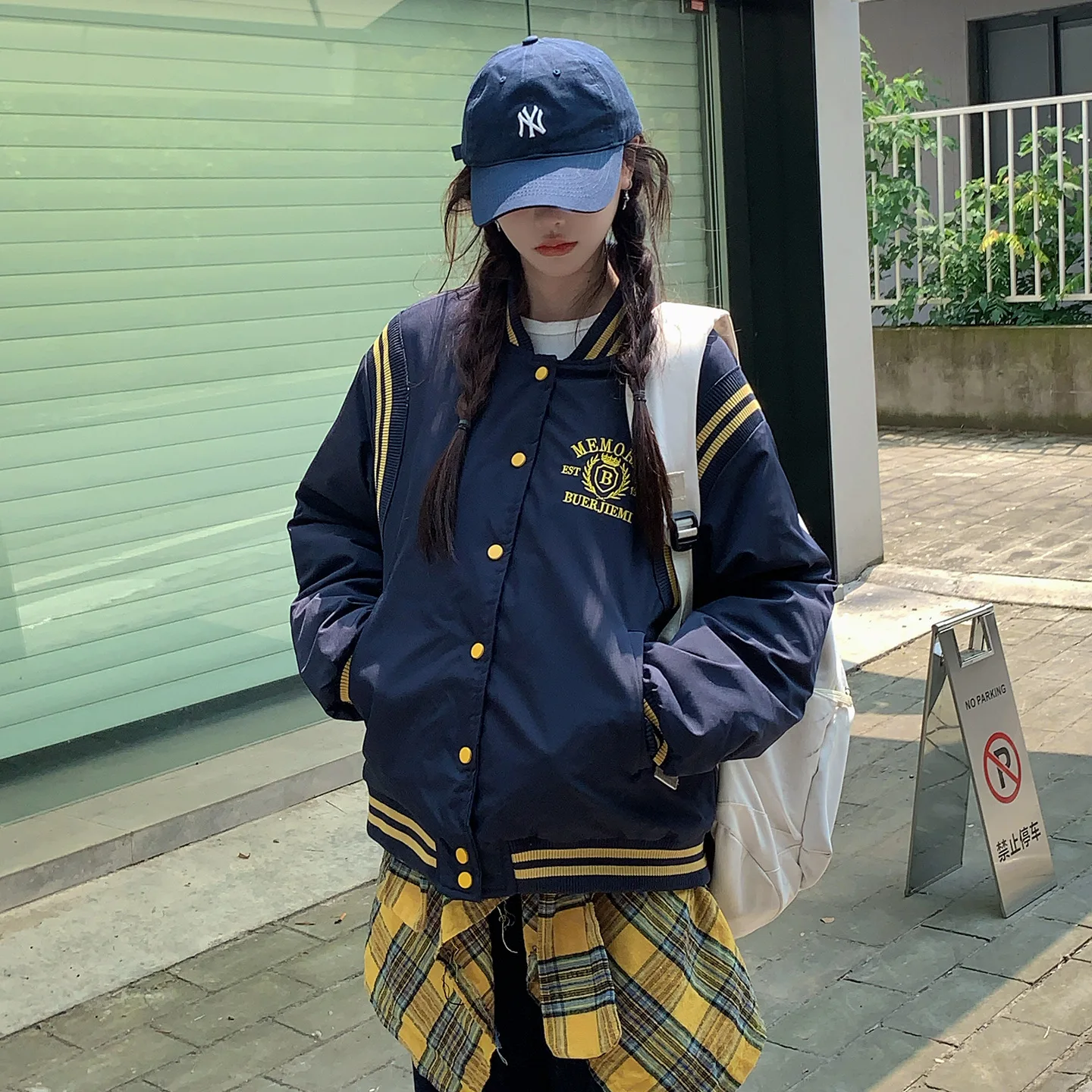 

Женское зимнее бейсбольное пальто в американском стиле с цветными пуговицами, свободная женская хлопковая куртка, уличная парка, пальто для женщин