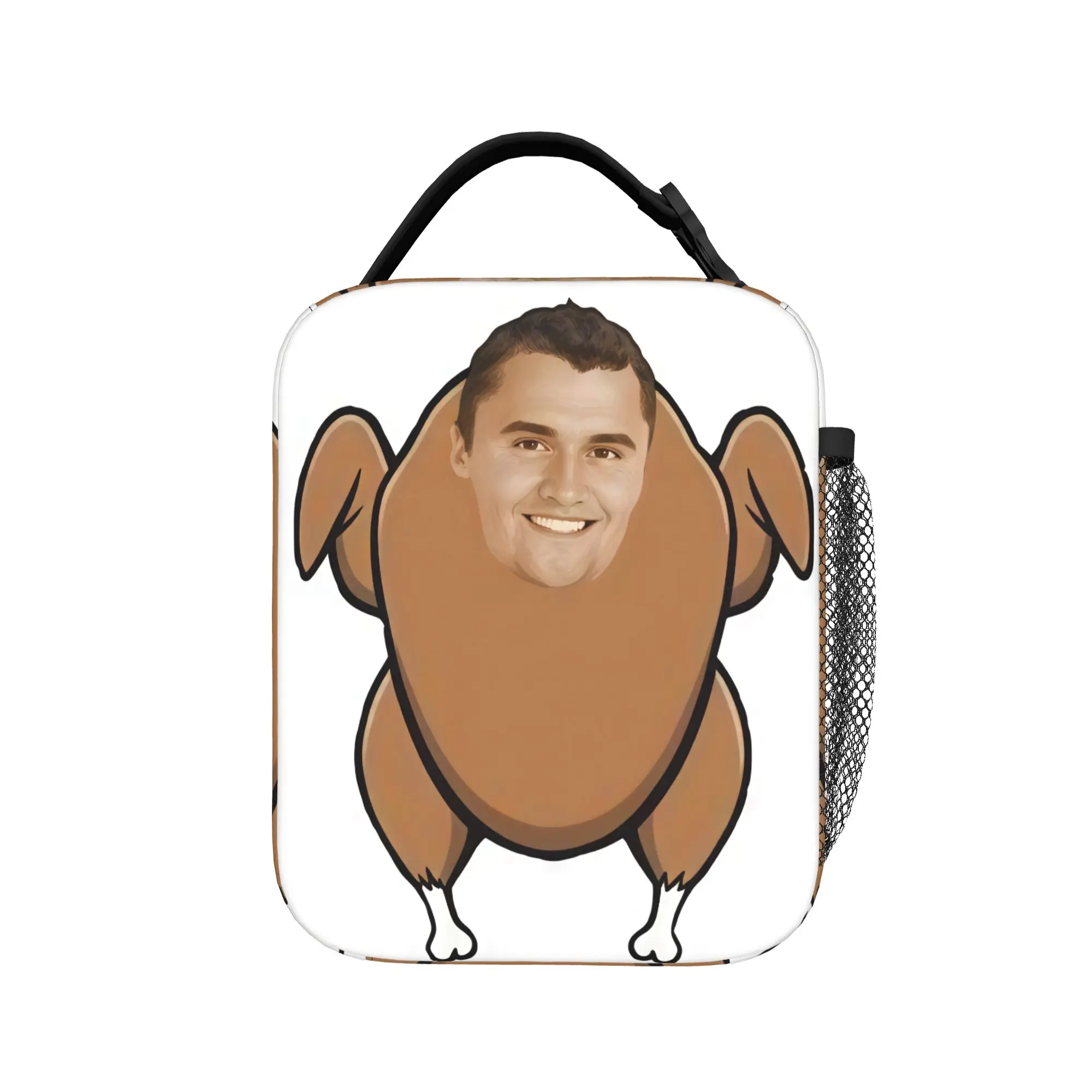 Charlie Kirk Roast Chicken Cartoon Lunch Bag Lunch Box Child Travel Graphic Design Cooler Bag Vintage Oxford Thermal Lunch Bags