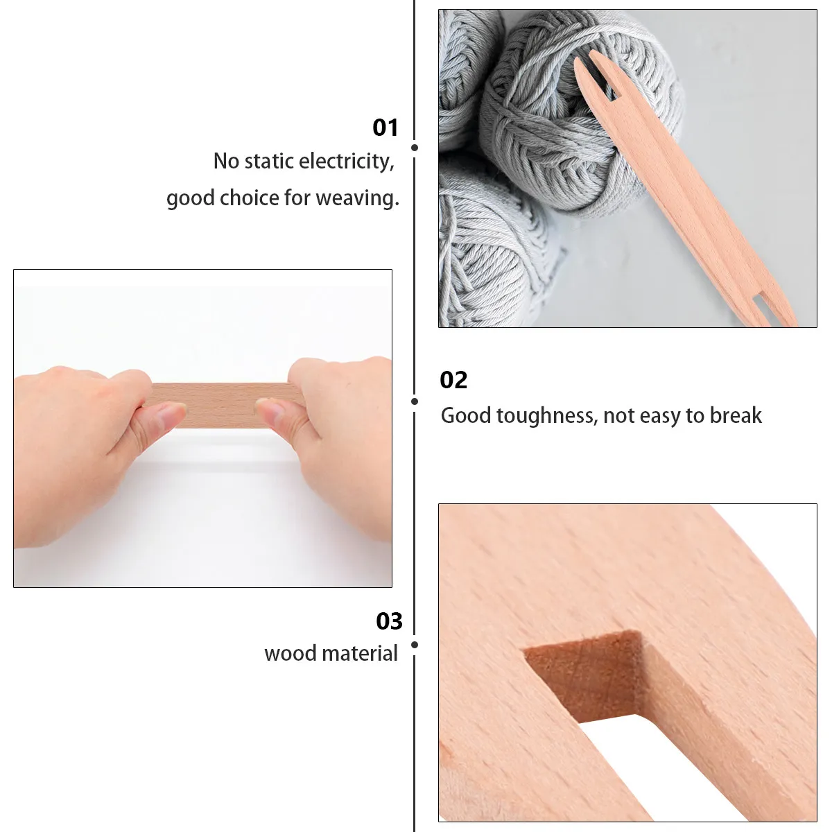 

Large Size Wooden Shuttle Professional Knitting Tool for Weaving Sweater Scarf Tapestry DIY Sewing Accessories