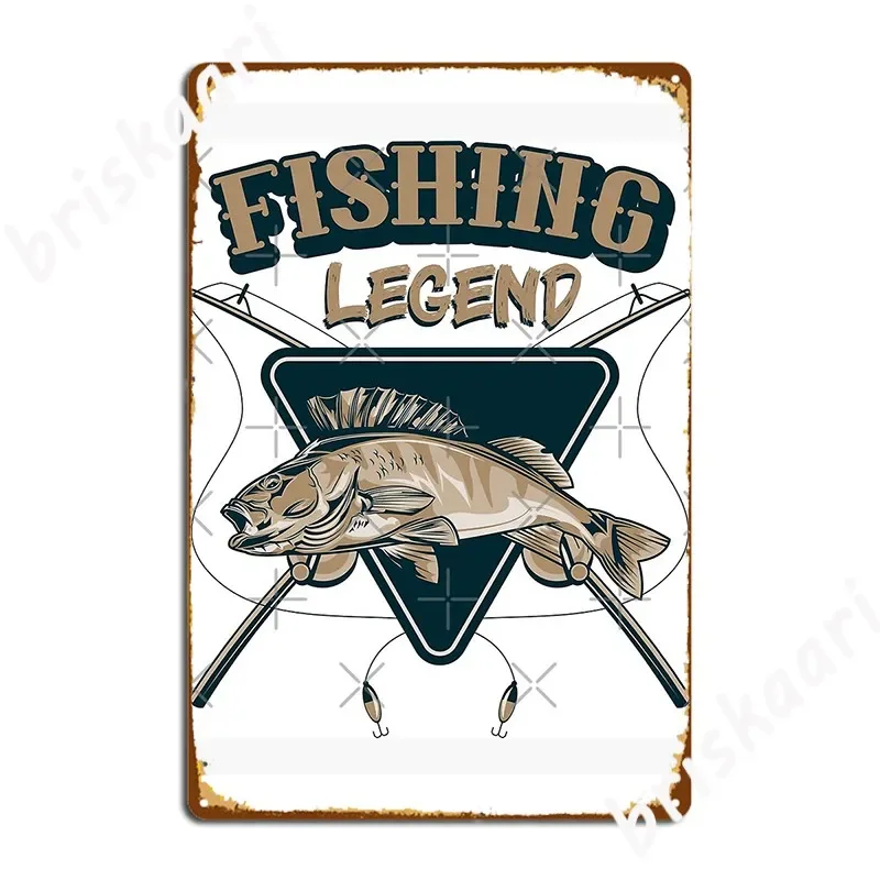 Fishing Legend Poster Metal Plaque Club Kitchen Designing Wall Decor Tin sign Poster