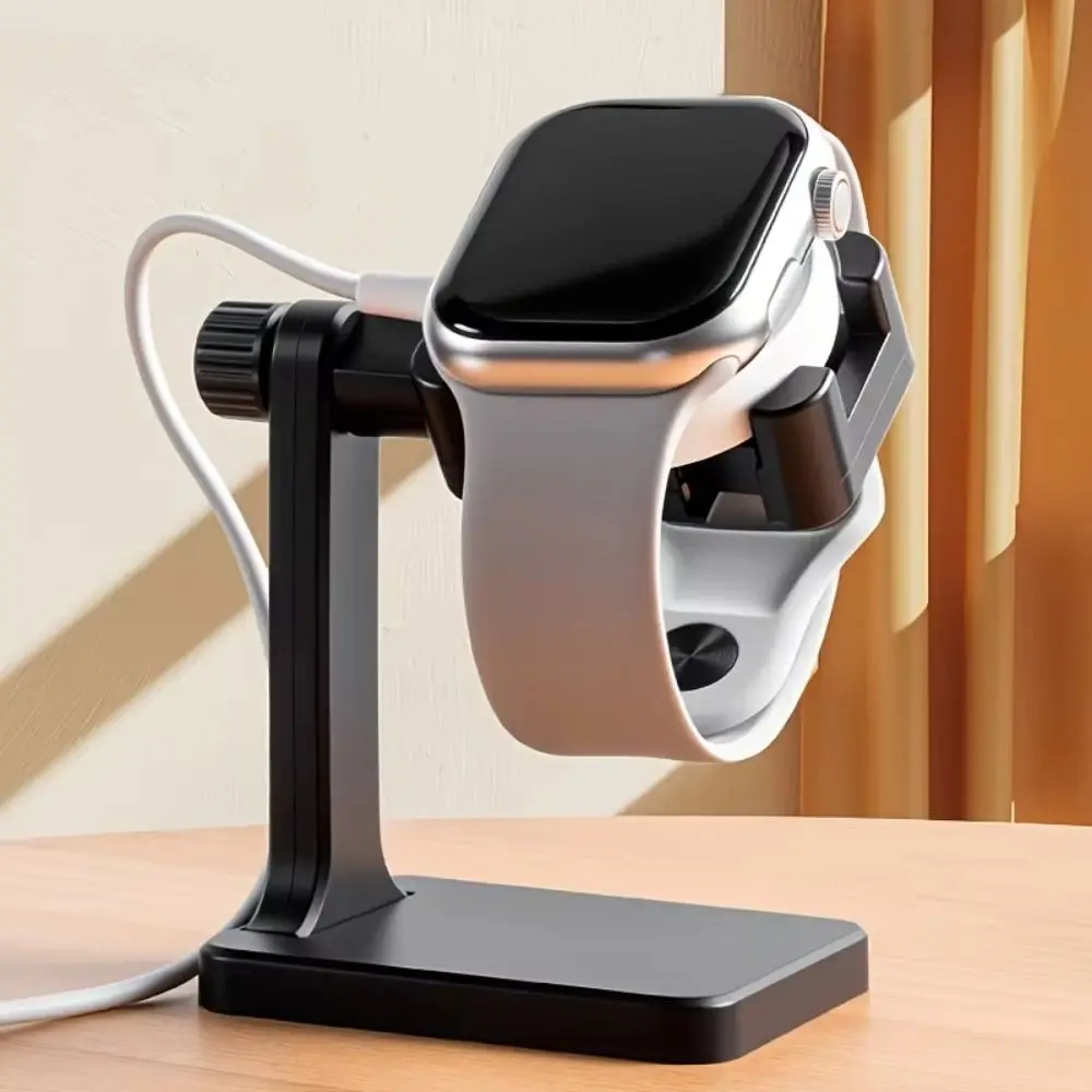 Adjustable Smartwatch Charging Stand Rotatable Stable Watch Charging Dock Holder Flexible Anti Slip Pad