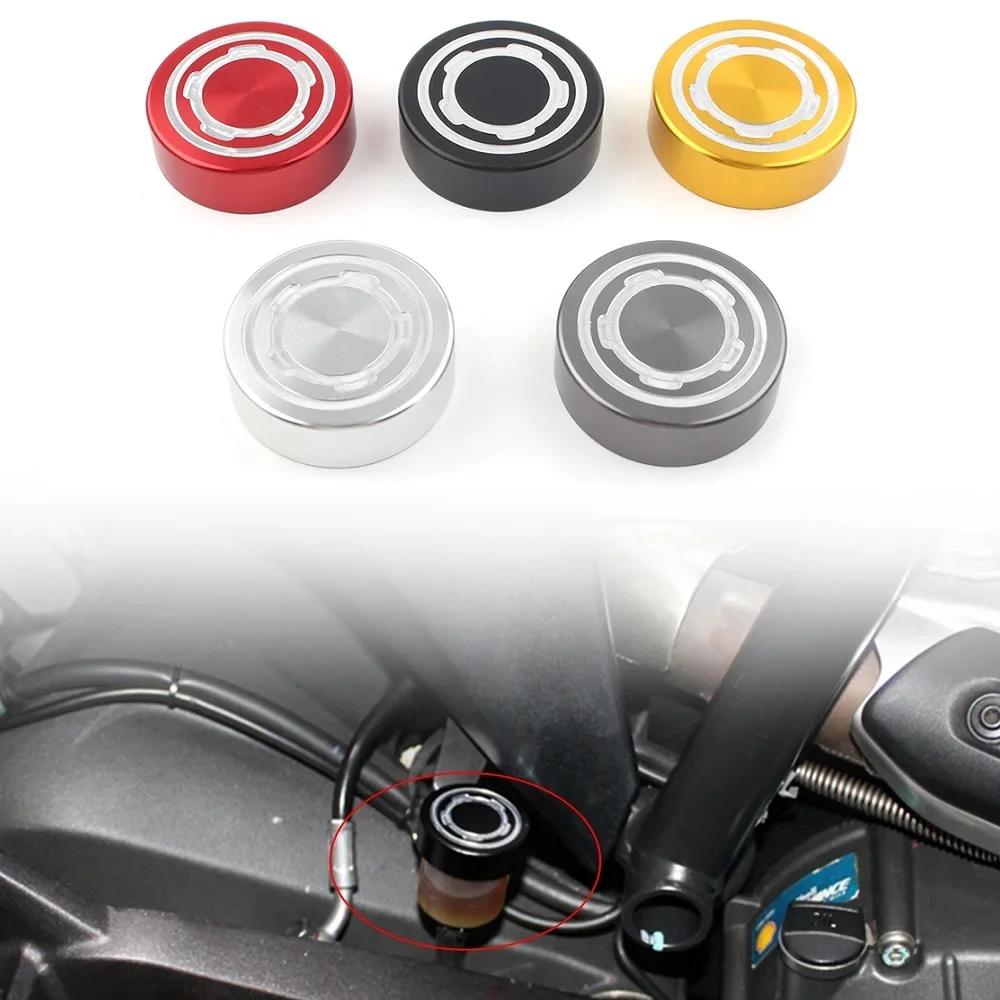 Motorcycle CNC Aluminum Rear Master Pump Lid Cap Brake Fluid Reservoir Cylinder Cover For Ducati Scrambler 400 800 1100 13-20
