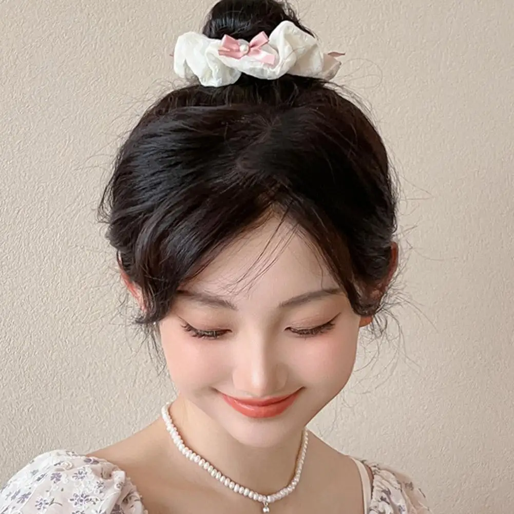 Korean Version New Trend Fabric Bow Large Intestine Circle Birthday Party Minimalist Headrope Women's Elegant Hair Accessories - Image 5
