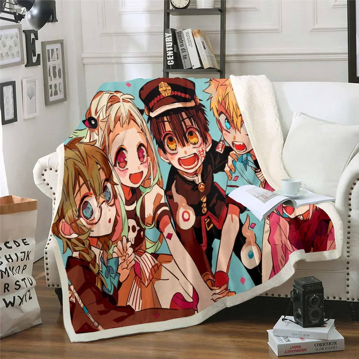 Anime Toilet-bound Hanako-kun Blanket Soft Sofa Cover Throw Blanket Fleece Tapestry Lightweight Warm Bed for Bedroom Couch