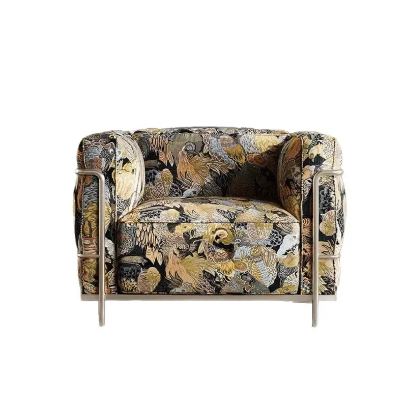 

Lc3 Modern Simple Fabric Living Room Sofa Lazy Straight Row Single Double Three Combination Designer Medium Antique Sofa Chair