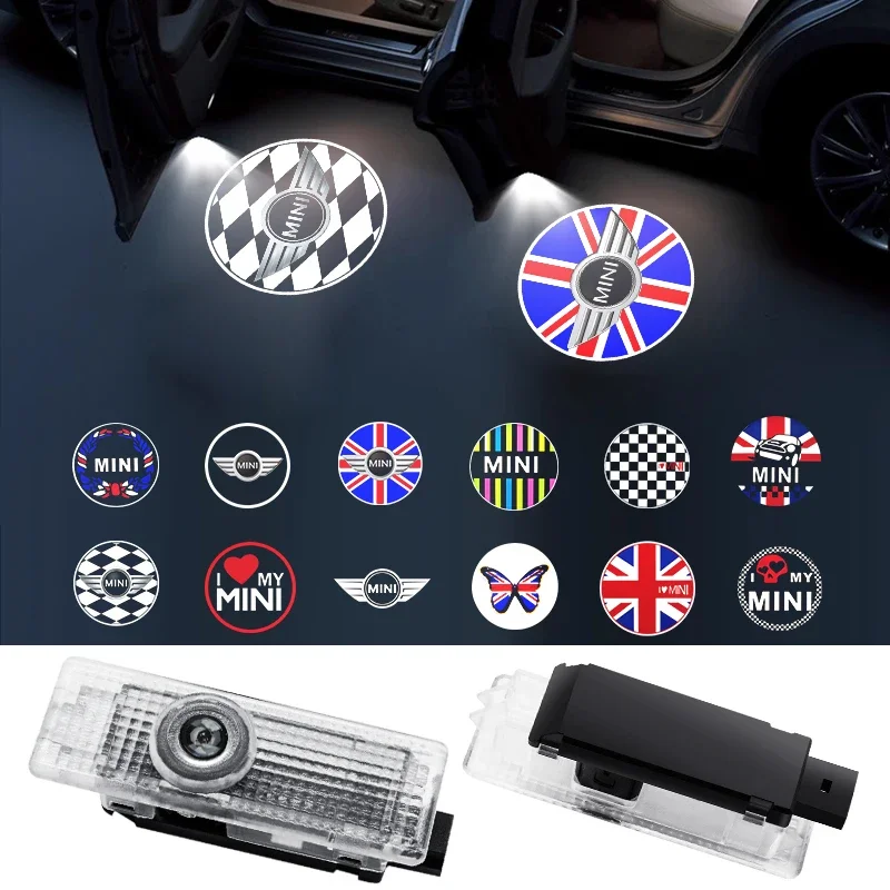 

2Pcs Led Welcome Light Car Door Projector Lamps For BMW Mini Cooper One S JCW Countryman R56 R50 R53 F56 F55 R60 R57 Accessories