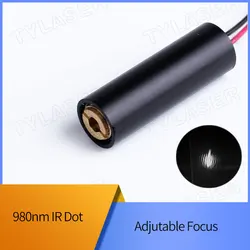 D10X30mm Módulo de diodo láser de punto IR, grado Industrial, ACC, enfoque ajustable, 980nm, 1mW, 5mW, 10mW, 30mW, 50mW, 100mW