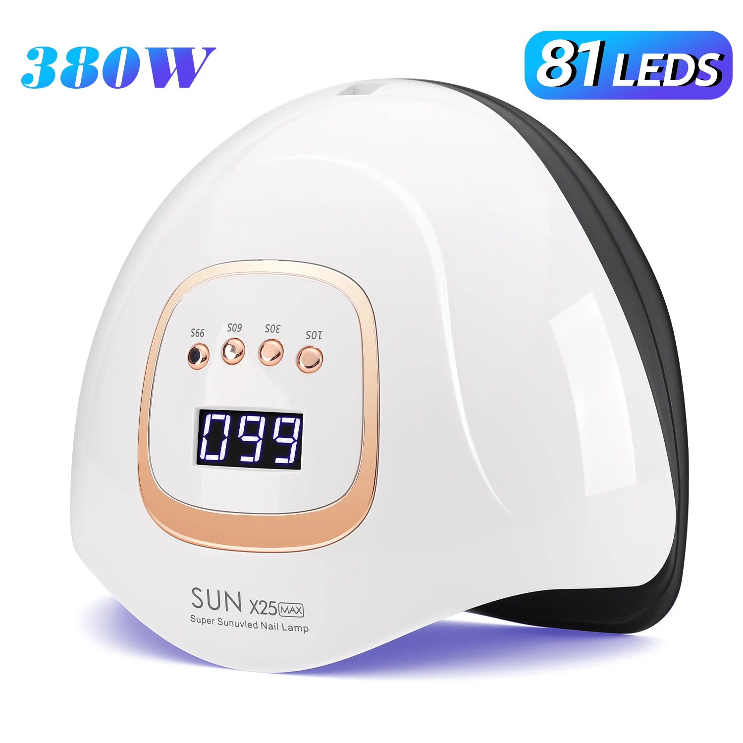 

380 Вт 81 светодиодная УФ-светодиодная лампа для ногтей с автоматическим датчиком, 4 настройки таймера для гель-лака, профессиональная сушилка для ногтей для домашнего и салонного использования