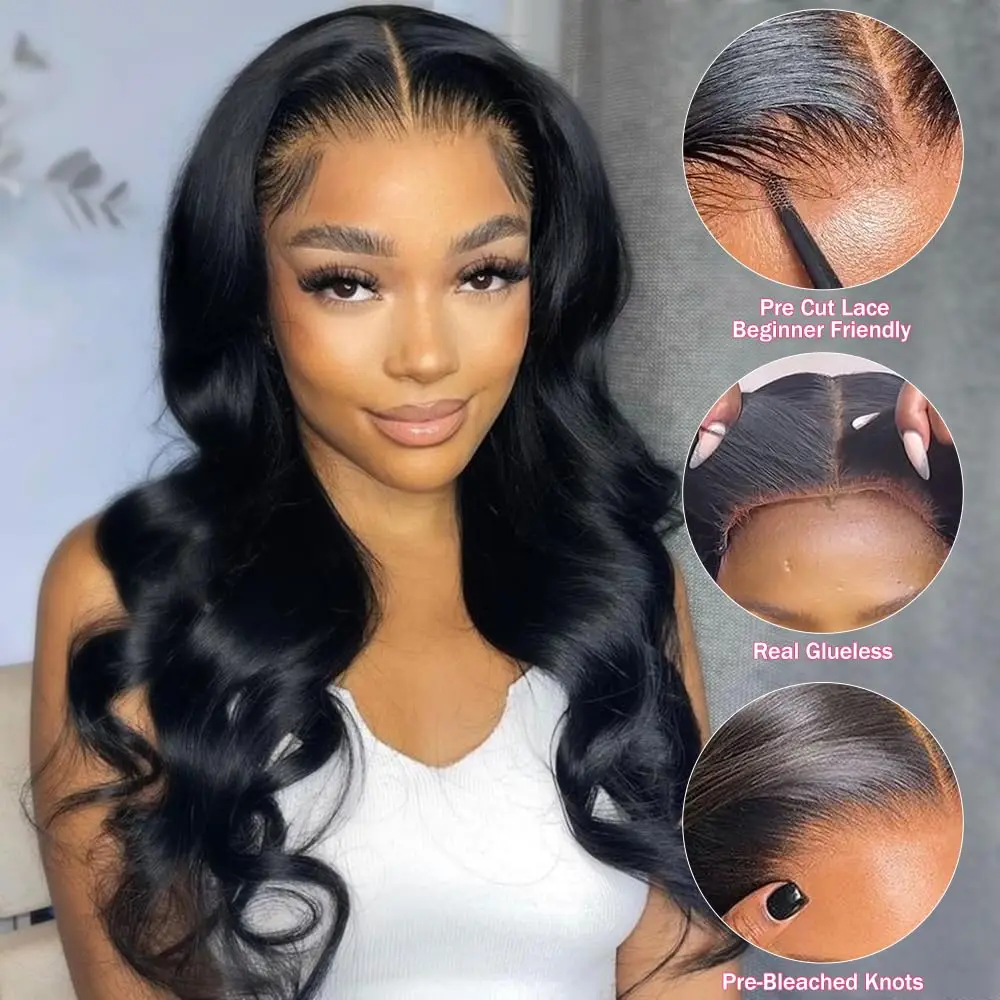 شعر مستعار بدون صمغ شعر بشري جاهز للارتداء 5x5 شعر مستعار أمامي من الدانتيل 4x4 شعر مستعار برازيلي للإغلاق للنساء باروكات أمامية من الدانتيل