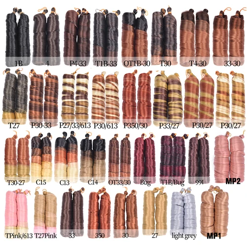 Imagen 2 del producto Extensiones de cabello trenzado con rizos franceses, pelo sintético, trenzas rizadas en espiral onduladas sueltas, pelo preestirado ombré de alta temperatura