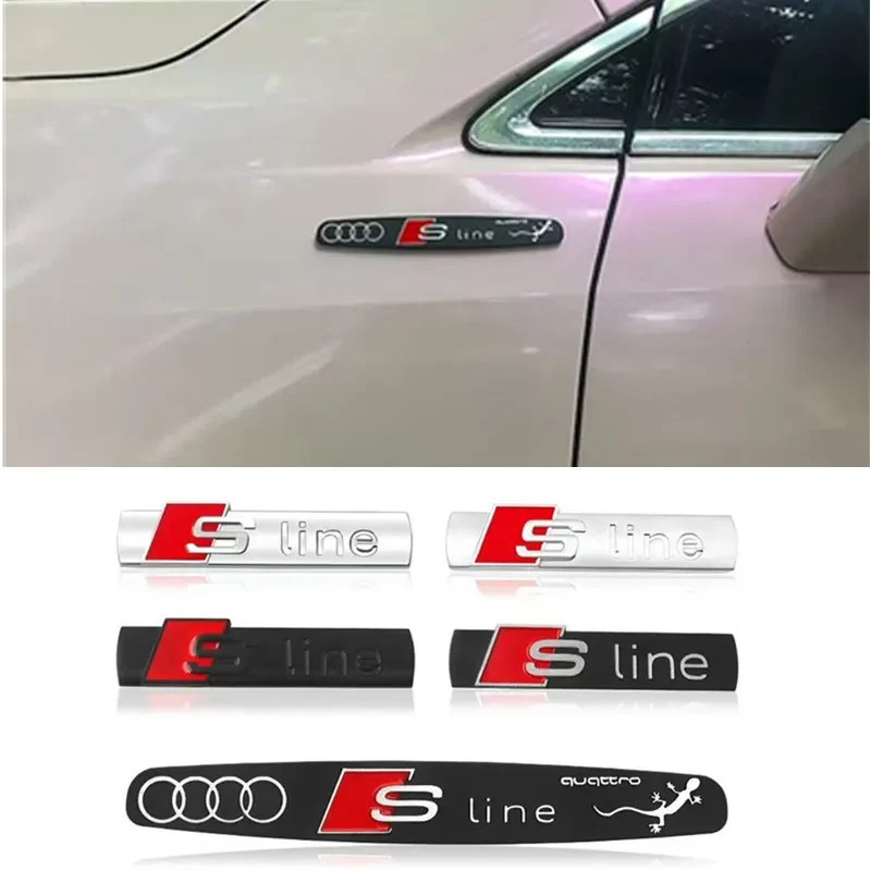 

3d Metal Sline Logo S Line Эмблема Значок автомобиля Задняя наклейка на багажник для Audi A1 A2 A3 A4 A5 A6 A7 A8 Q2 Q3 Q4 Q5 Q7 Q8 Аксессуары