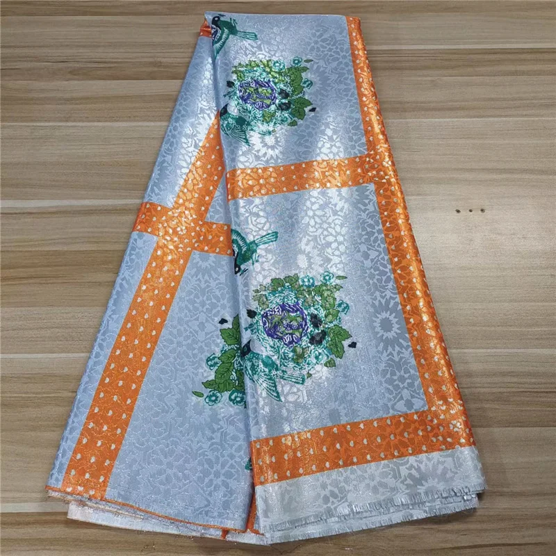 

Latest African Printing Brocade Jacquard Lace Fabric 2022 High Quality Nigerian French Jacquard Silk Materials P1124-2