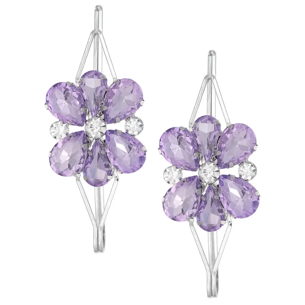 

2 pcs Barrette Clips Rhinestone Hair Clips For Women Wedding Bridal Hairpin Small Hair Accessories Teen Party Prom