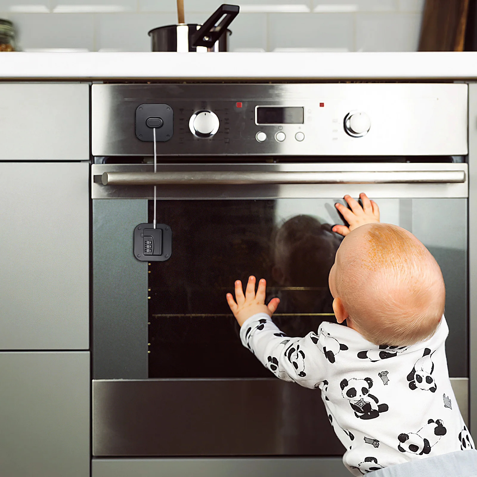 

Password Lock Durable Child Safety Cabinet Locks Adhesive No Tool Required Secure Stylish Design Fits Fridge Drawer Cupboard