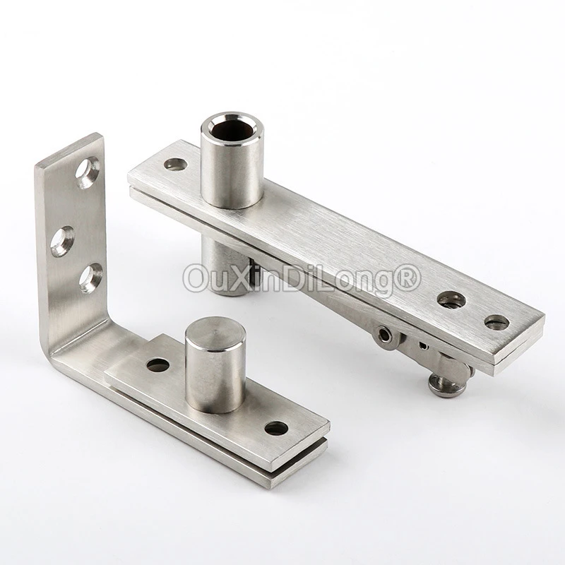 1Set Stainless Steel Heavy Door Pivot Hinges 360° Rotary Invisible Hidden Door Hinges Up and Down Mount Door Shaft Loading 150KG
