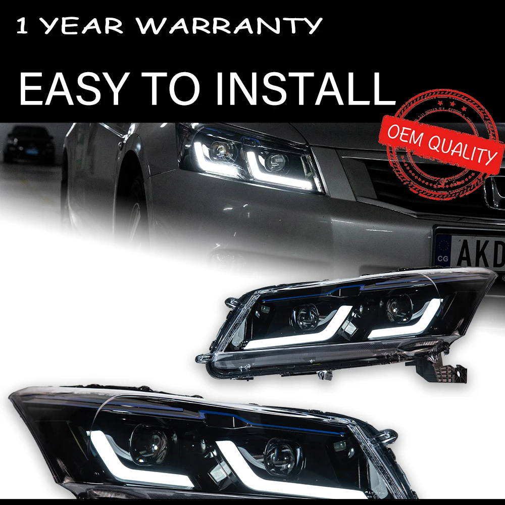 

Фара автомобиля для Honda Accord G8 2008-2012 Авто автомобильные товары 12V LED DRL Hella Xenon Lens Hid H7 Accord Автомобильные аксессуары