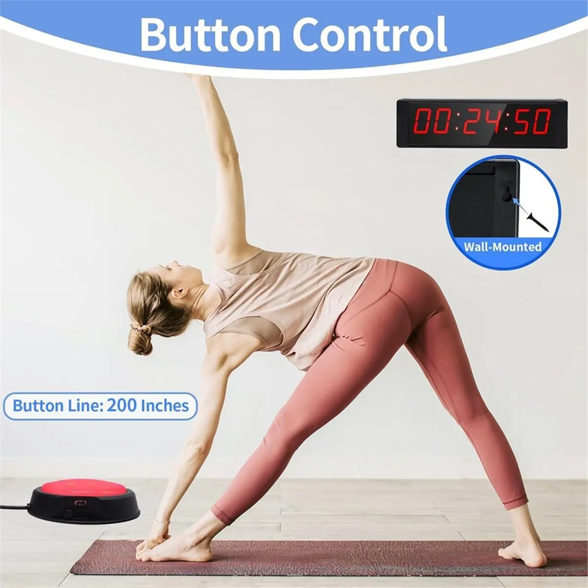 2026 New Tool Stopwatch with /Stop Button, LED Digital Timer with Remote, Countdown Clock with Buzzer, Gym Clock EU Plug