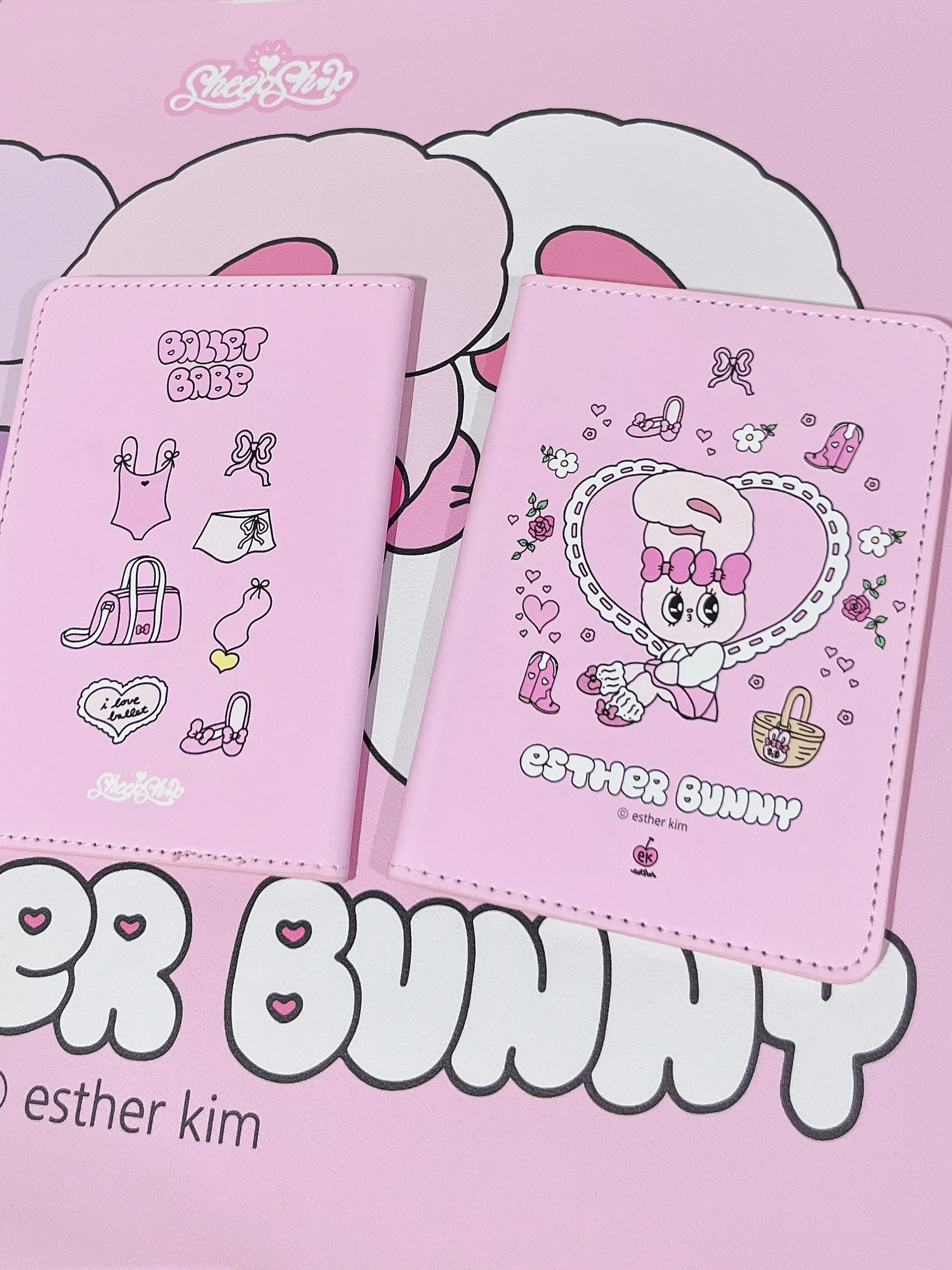 

Pink Adorable Girl's Passport Holder Bunny Passport-cover and Travel Jacket Protective