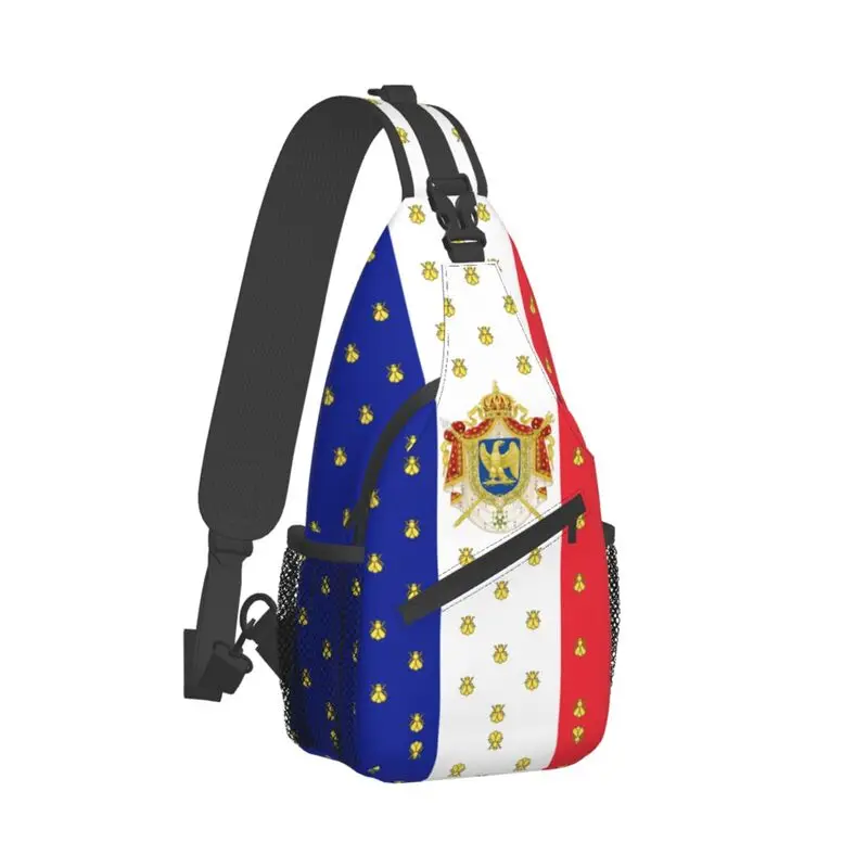 Royal Standard Napoleón Francia bandera Sling Bag imperio francés Escudo de Armas hombro pecho mochila cruzada viaje senderismo Daypack