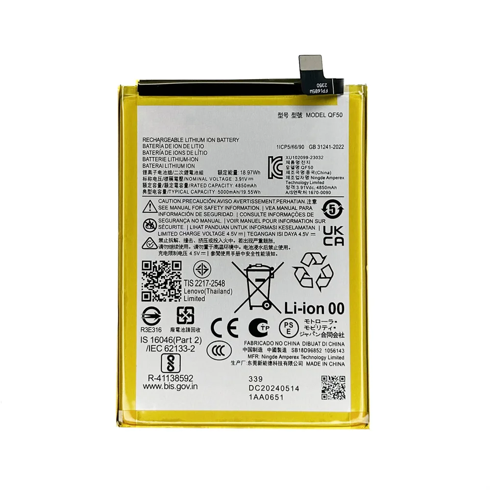 Genuine New High Quality 5000mAh QF50 Replacement Battery For Motorola G34 moto XT2363-4 QF 50 Batteria Batteries+Free Tools