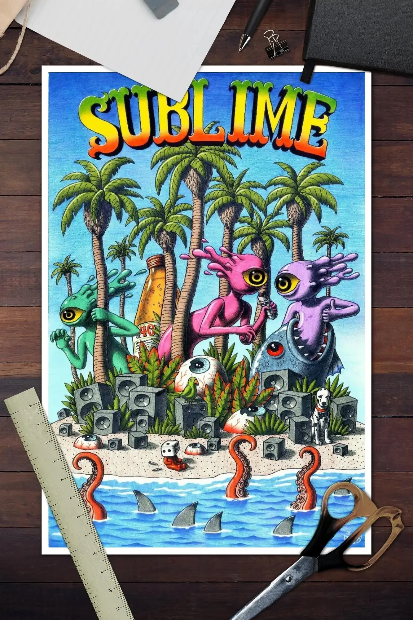 Sublime المغني المشارك اللوحة الزخرفية حائط لوح رسم الفن غرفة المعيشة الملصقات غرفة نوم اللوحة