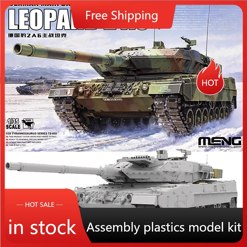

German Main Battle Tank Leopard 2A6 Assemble Figure Model TS-055 Uncolored Collectible Birthday Gift 1/35 MENG