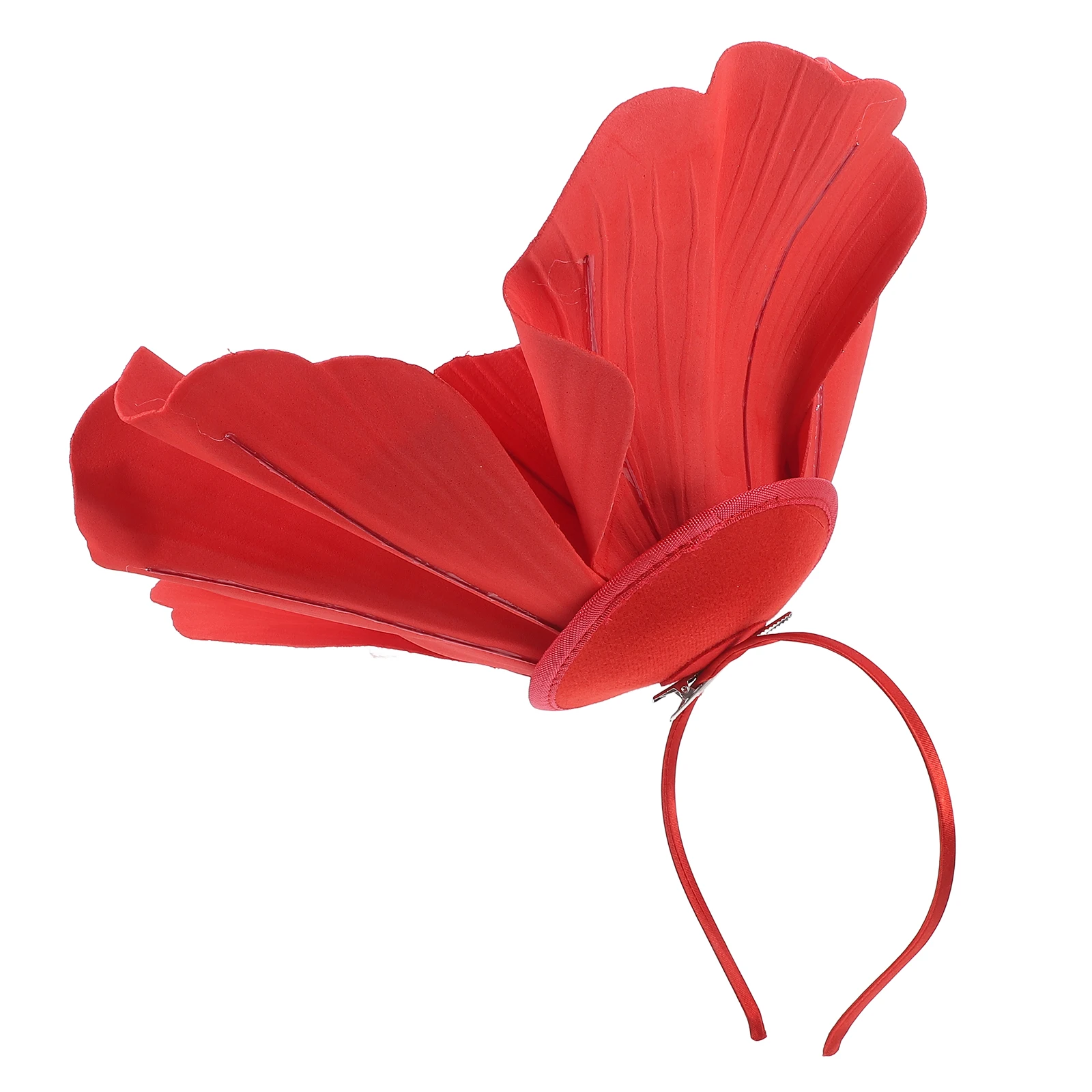 

Big Flower Headband Fascinator For Women Oversized Floral Hair Accessory Dance Party Bridal Tea Event Red Headdress