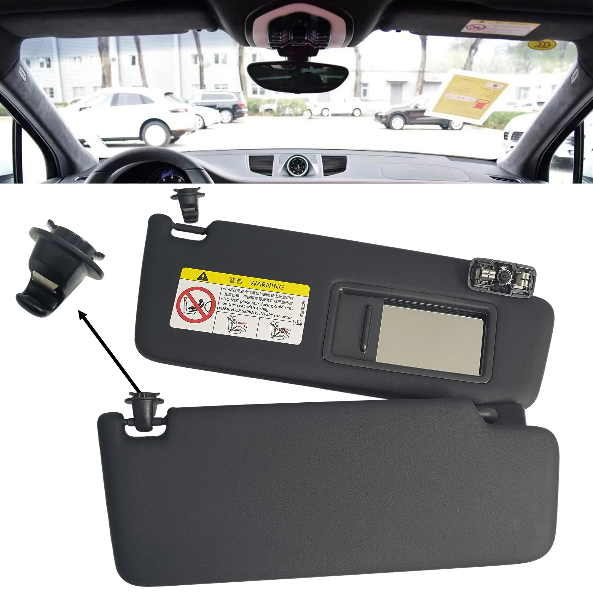 

Front Sun Visor Panel For Porsche Macan 2014-2023 Sunvisor Sunshade Board Interior Sunshield Repair Part 95B857551 95B857552