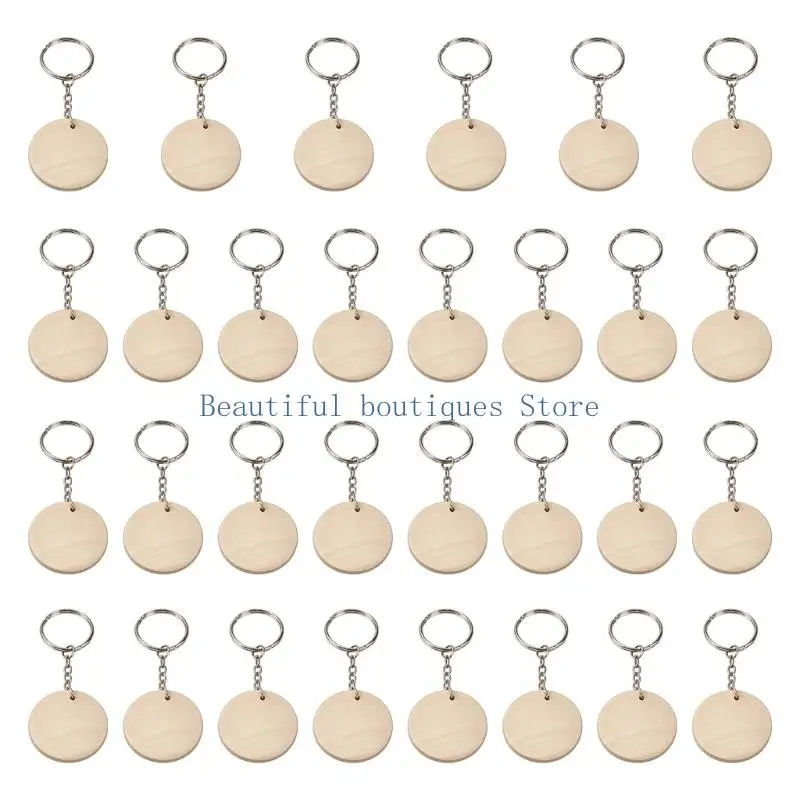 U4LF Chain Blanks with Metal Split Circlets and Short Chains, Unfinished Discs for Personal Decoration and Craft