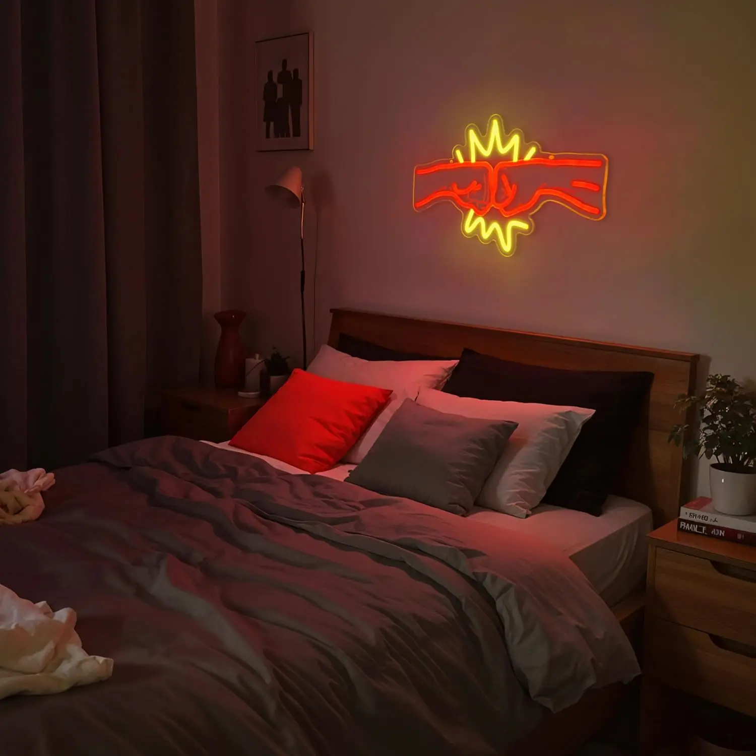 Fist Bump Neon Sign USB Dimmable LED Neon Light for Room Bedroom Club Restaurant Shop Party Home Decoration Gift