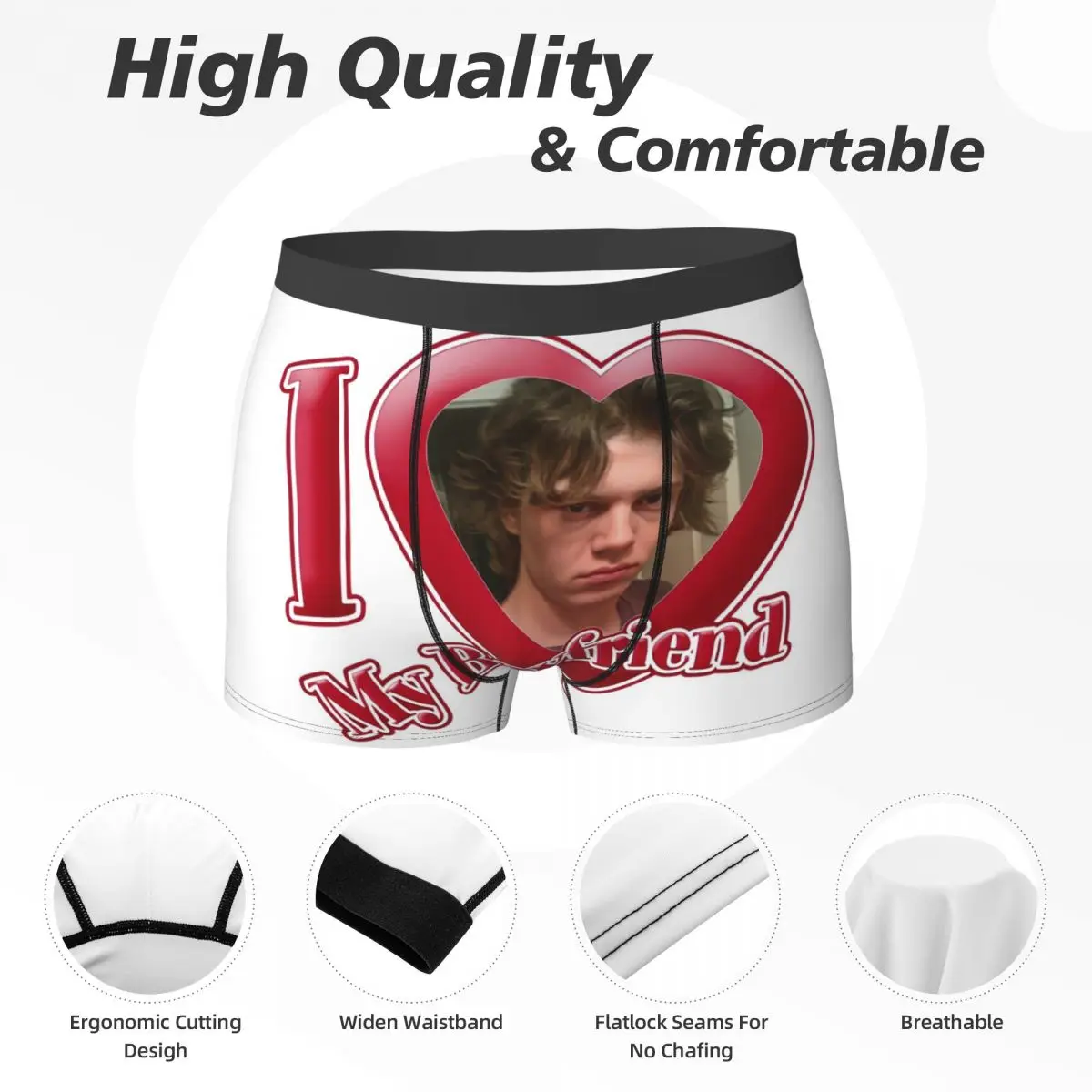 Evan Peters Collage Boxer para Homens, Cuecas, Shorts, Ventile Roupa Interior, Presentes de Namorado