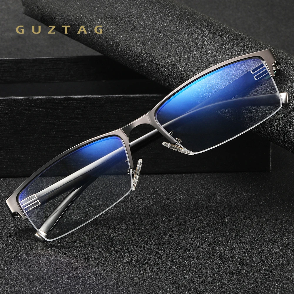 GUZTAG Men's Anti Blue Light Glasses Vintage Casual Computer Goggles Optical Eyeglasses Fashion Busines Eyewear For Men G2806