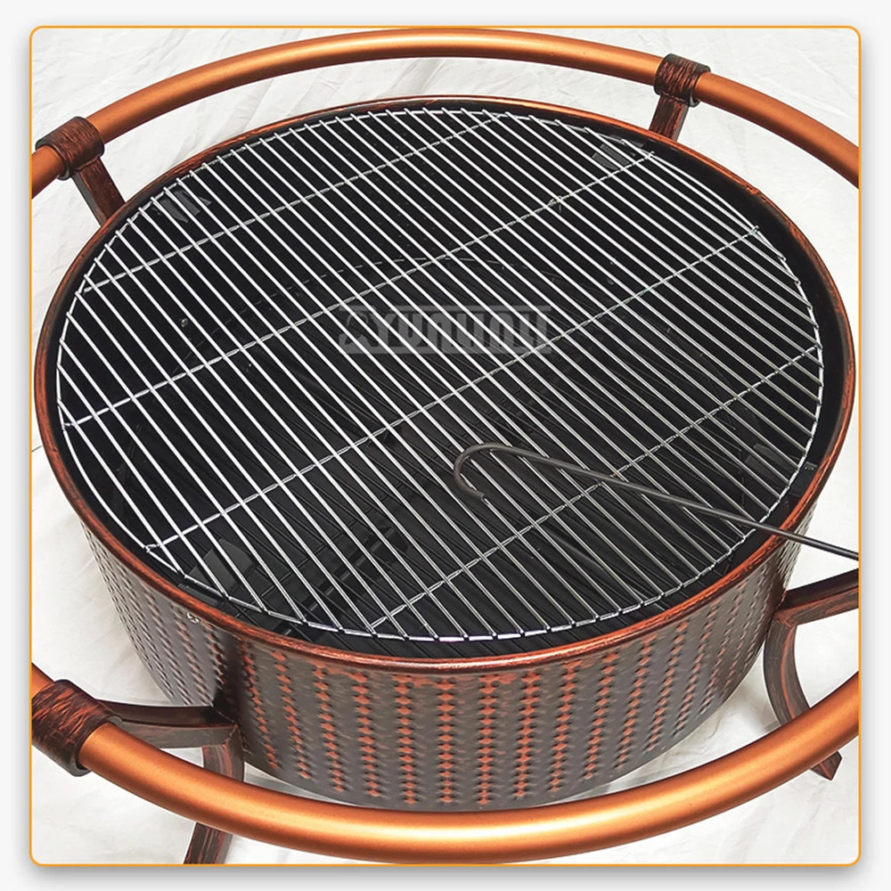 円形の中庭グリル盆地屋内バーベキューグリル家庭用織物バーベキューグリル