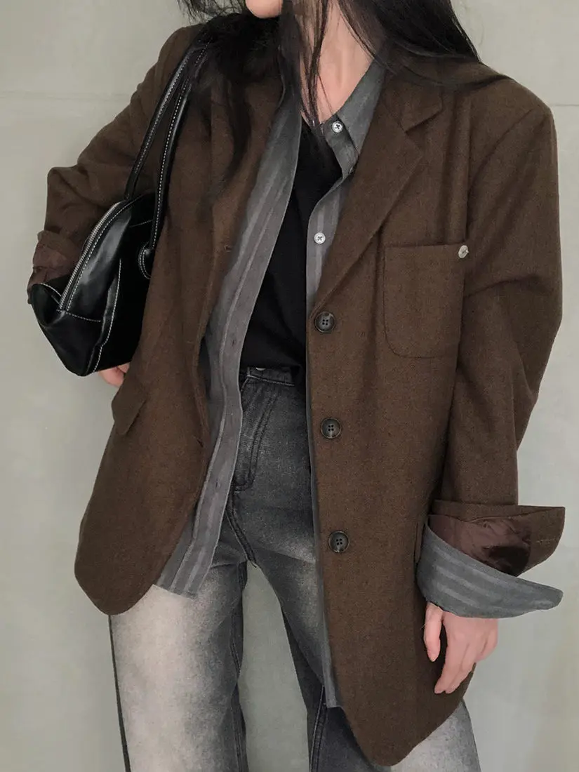 

Корейский свободный женский костюм Jaet, осень-зима, новый универсальный топ в стиле ретро, модный, приятный для поездок на работу, не доступен в торговом центре