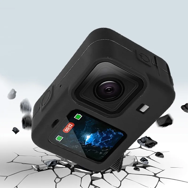 Soft Silicone Protective Case for GoPro Hero 12 11 10 9 Camera Full Cover Shell Protector Sleeve with Lanyard for GoPro 12 11 10