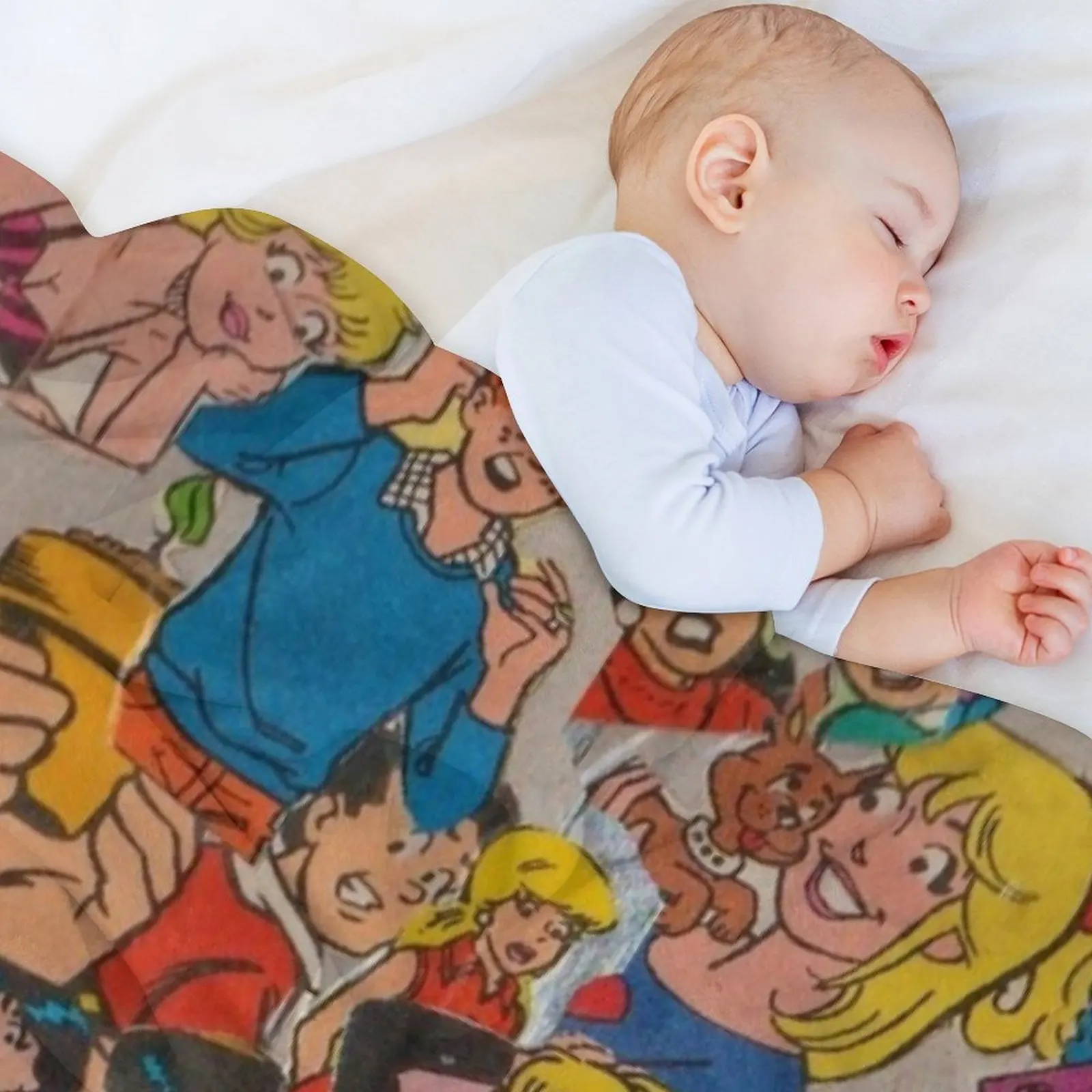 بطانية أرشي كوميكس كولاج رمي للتخييم لفصل الشتاء، بطانيات أنيمي منقوشة لطيفة #5