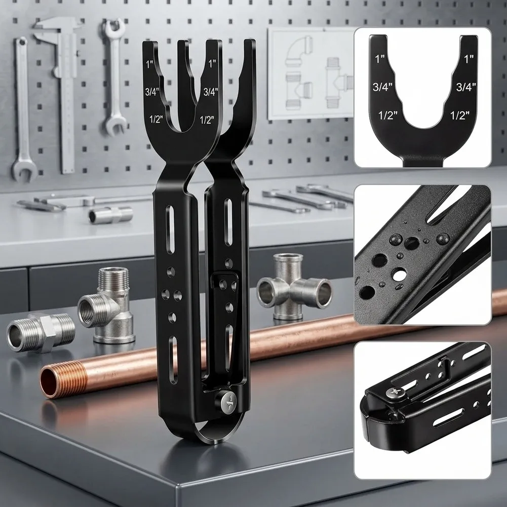 Push Fit Fitting Removal Tool 3 in 1 for 12mm 34mm 1inch Pipes Clear Size Labels Steel 16.5cm Black Plumbing Tool