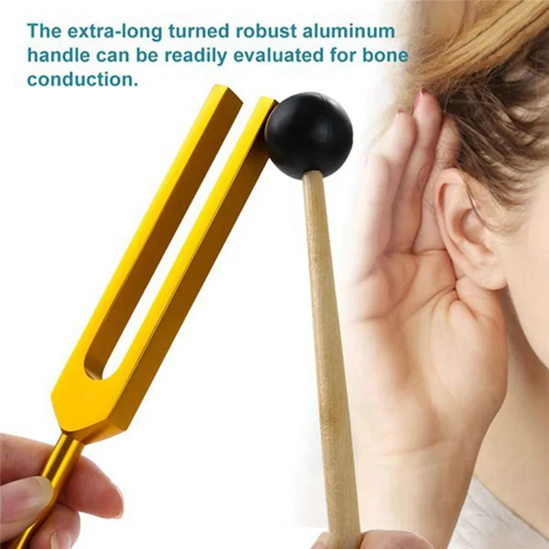 4 Piece Tuning Fork Set (4096C, MI528, 128C, OM136.1) for Solfeggio, for Chakras, Sound Healing, Stress Relief, Gold