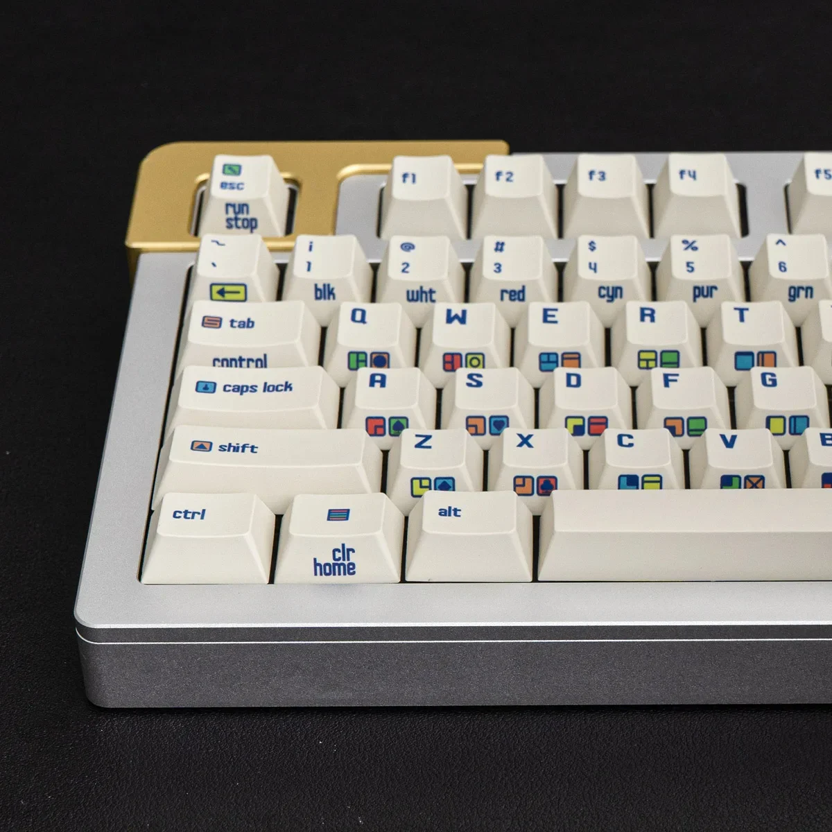 Teclado Retro Keycaps, Gravação Lateral, PBT Hot Sublimation, Alta Personalidade, Original, Alta, Conjunto Completo, 153 Chaves, C64R2