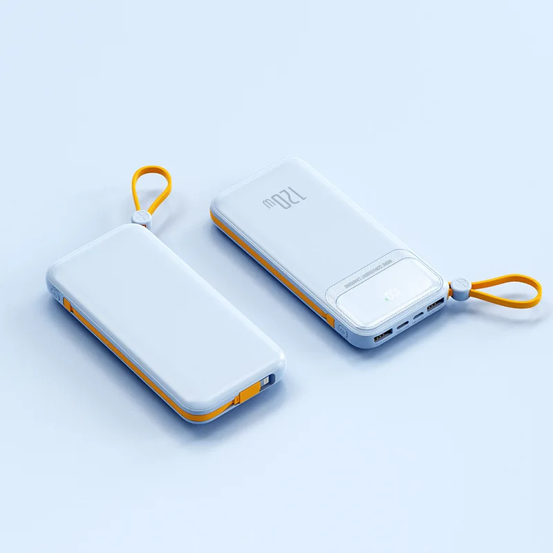120W Ultra Fast Power Bank with Built-in Cable Lightweight Mini 10000mAh Mobile Power Bank