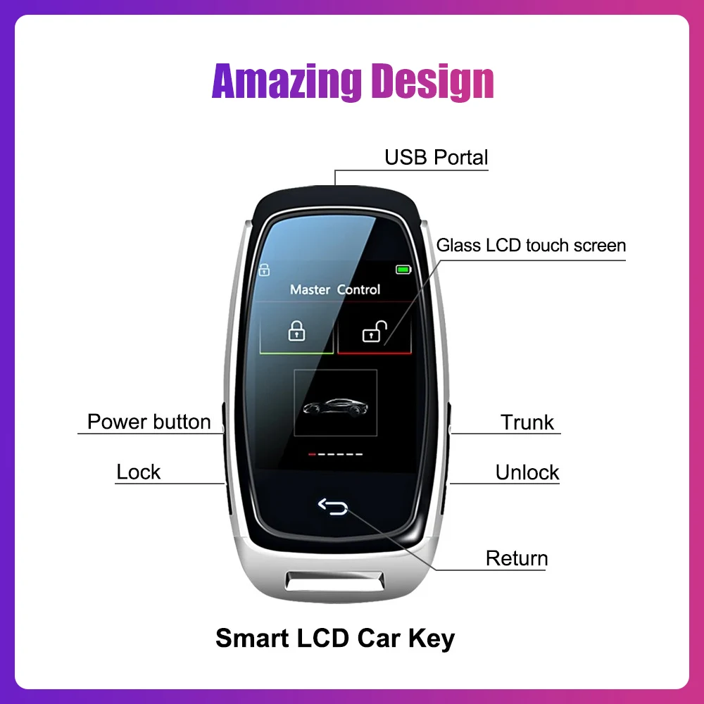 Chiave LCD remota intelligente universale per BMW Benz Audi Toyota Ford KIA Hyundai VW Jaguar Mazda Nissan Renault Honda One-Touch Start