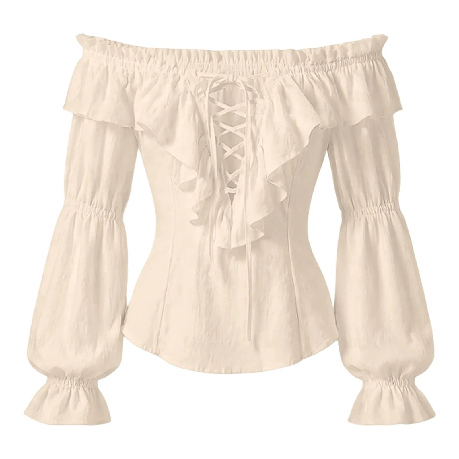 Pirate Blouse Women Medieval Peasant Costume Off Shoulder Shirt Steampunk Medieval Cosplay Costume Renaissance Vintage Court - view 4