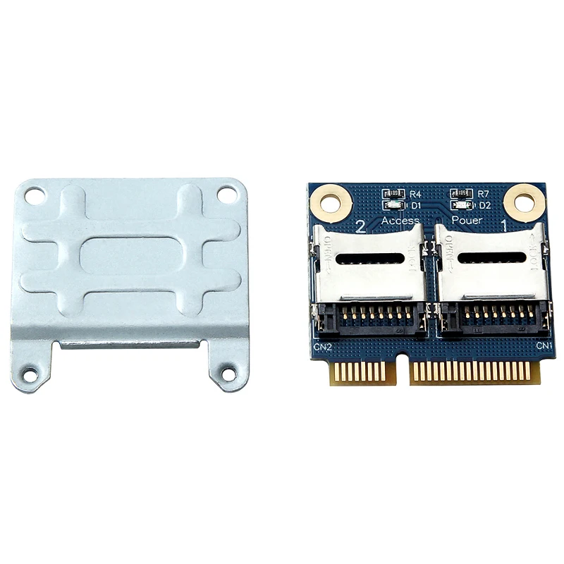 2 SSD HDD For Laptop Dual Micro- SD SDHC SDXC TF To Mini Pcie Memory Card Reader Mpcie To 2 Mini-Sdcards Mini Pci-E Adapter