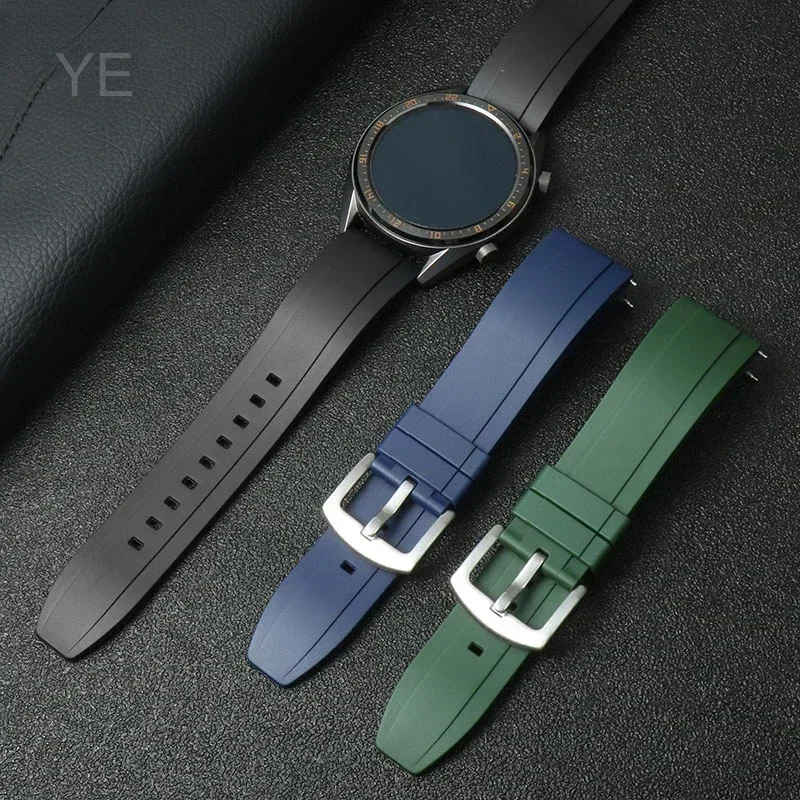 Sports Series Quick Release Silicone Watchbands for Huawei GT2 Seiko Citizen Dainty Elastic Waterproof Strap 20 22 24mm