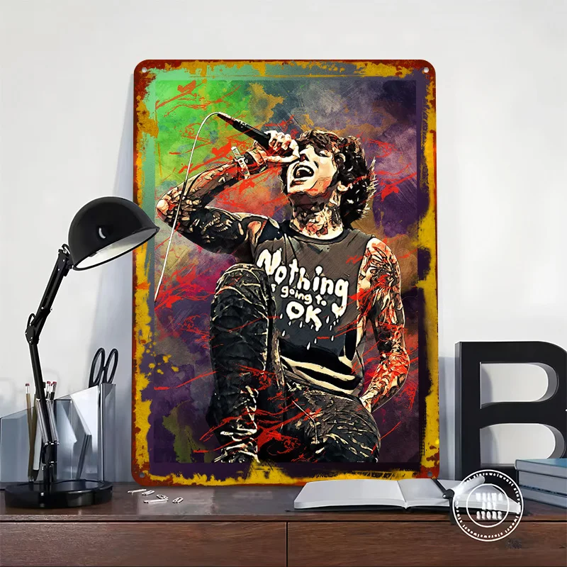 OLIVER SYKES Metal Poster Custom Wall Art Retro Vintage Tinplate Signs for Man Cave Room Decoration At Home Decor Items Gaming