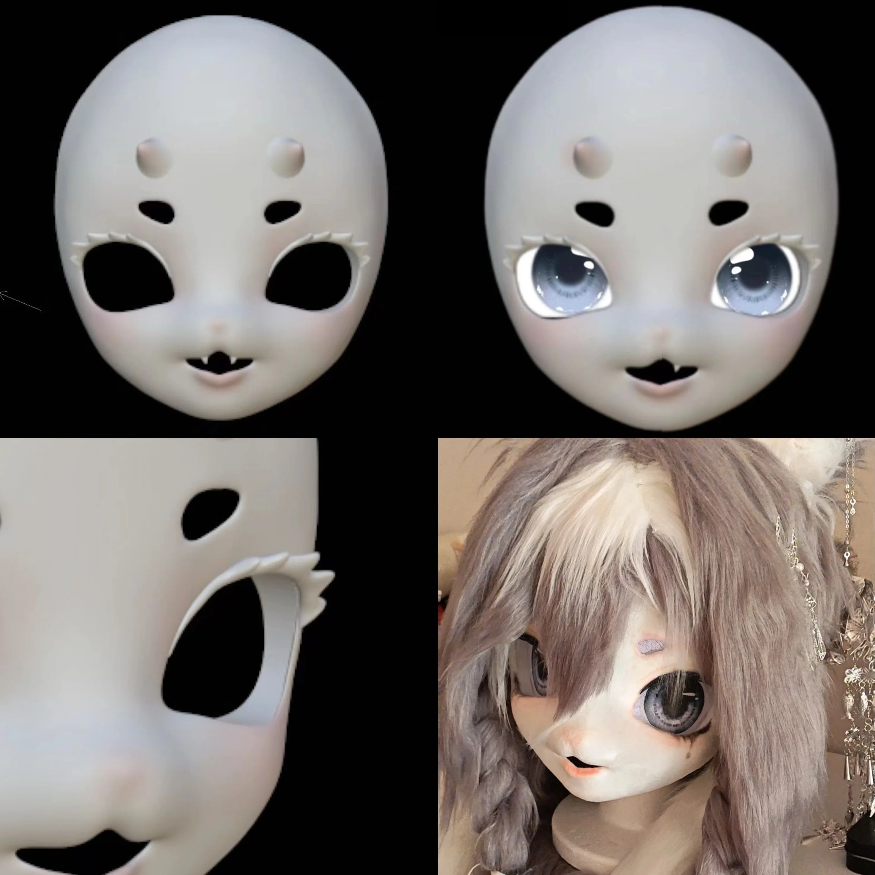 Kigurumi Base Mask Beast Skull Fursuit Fursuit Fur Beast Head cos Anime Accessories
